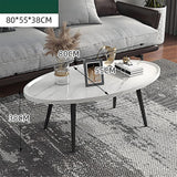Darrahopens Furniture > Living Room > Side Tables Oval Coffee Table Mid Century Modern Minimalist Display