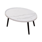 Darrahopens Furniture > Living Room > Side Tables Oval Coffee Table Mid Century Modern Minimalist Display