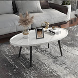 Darrahopens Furniture > Living Room > Side Tables Oval Coffee Table Mid Century Modern Minimalist Display