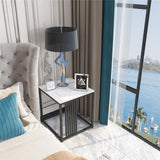 Darrahopens Furniture > Living Room > Side Tables Premium Natural Marble Texture Side End Table Coffee Table Large Bedside Table