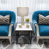 Darrahopens Furniture > Living Room > Side Tables Premium Natural Marble Texture Side End Table Coffee Table Large Bedside Table