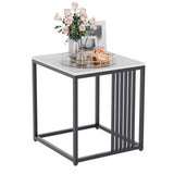Darrahopens Furniture > Living Room > Side Tables Premium Natural Marble Texture Side End Table Coffee Table Large Bedside Table