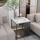 Darrahopens Furniture > Living Room > Side Tables Premium Natural Marble Texture Side End Table Coffee Table Large Bedside Table