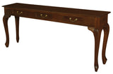 Darrahopens Furniture > Living Room > Side Tables Queen Anne 3 Drawer Sofa Table - Mahogany
