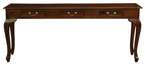 Darrahopens Furniture > Living Room > Side Tables Queen Anne 3 Drawer Sofa Table - Mahogany