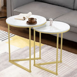 Darrahopens Furniture > Living Room > Side Tables Set of 2 Sintered Stone Nesting End Tables