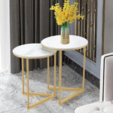 Darrahopens Furniture > Living Room > Side Tables Set of 2 Sintered Stone Nesting End Tables