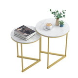 Darrahopens Furniture > Living Room > Side Tables Set of 2 Sintered Stone Nesting End Tables