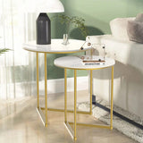 Darrahopens Furniture > Living Room > Side Tables Set of 2 Sintered Stone Nesting End Tables