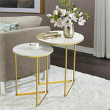 Darrahopens Furniture > Living Room > Side Tables Set of 2 Sintered Stone Nesting End Tables