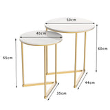 Darrahopens Furniture > Living Room > Side Tables Set of 2 Sintered Stone Nesting End Tables