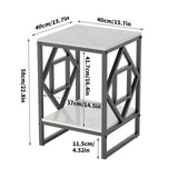 Darrahopens Furniture > Living Room > Side Tables Sleek White Marble Side Table Sofa End Table Bedside Nightstand w Durable Frame