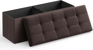 Darrahopens Furniture > Living Room SONGMICS 109cm Folding Storage Ottoman Bench with Storage Space Brown