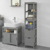 Darrahopens Furniture > Living Room Tall Cabinet Shelf Drawer, Grey