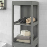 Darrahopens Furniture > Living Room Tall Cabinet Shelf Drawer, Grey