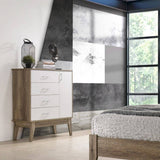 darrahopens Furniture > Living Room Tallboy 4 Chest of Drawers with Door Cabinet Storage Shelf