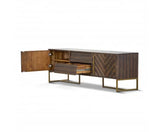 Darrahopens Furniture > Living Room Tuberose ETU Entertainment TV Unit 180cm 2 Door Solid Acacia Timber - Brown