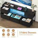 Darrahopens Furniture > Living Room > TV Units 140cm Black LED TV Cabinet Entertainment Unit with Power Outlets In Australia - Darrahopens