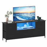 Darrahopens Furniture > Living Room > TV Units 140cm Black LED TV Cabinet Entertainment Unit with Power Outlets In Australia - Darrahopens