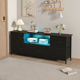 Darrahopens Furniture > Living Room > TV Units 140cm Black LED TV Cabinet Entertainment Unit with Power Outlets In Australia - Darrahopens