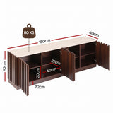 Darrahopens Furniture > Living Room > TV Units Artiss 180cm TV Unit Entertainment Cabinet Fluted Style Anti-tip Kit Walnut
