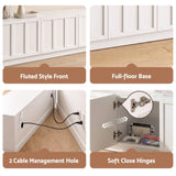 Darrahopens Furniture > Living Room > TV Units Artiss 180cm TV Unit Entertainment Cabinet Fluted Style Cable Management White