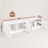 Darrahopens Furniture > Living Room > TV Units Artiss 180cm TV Unit Entertainment Cabinet Fluted Style Cable Management White