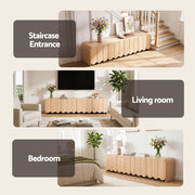 Darrahopens Furniture > Living Room > TV Units Artiss 180cm TV Unit Scalloped Entertainment Cabinet w/ Adjustable Shelves Wood In Australia - Darrahopens