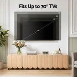 Darrahopens Furniture > Living Room > TV Units Artiss 180cm TV Unit Scalloped Entertainment Cabinet w/ Adjustable Shelves Wood In Australia - Darrahopens