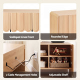 Darrahopens Furniture > Living Room > TV Units Artiss 180cm TV Unit Scalloped Entertainment Cabinet w/ Adjustable Shelves Wood In Australia - Darrahopens