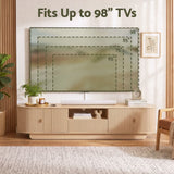 Darrahopens Furniture > Living Room > TV Units Artiss 220cm TV Unit Rounded Edge Slide Side Cabinet Door Pine