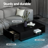 Darrahopens Furniture > Living Room > TV Units Artiss LED TV Unit & Coffee Table Set Storage Cabinet Black