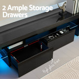 Darrahopens Furniture > Living Room > TV Units Artiss LED TV Unit & Coffee Table Set Storage Cabinet Black
