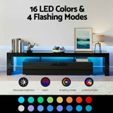 Artiss LED TV Unit & Coffee Table Set Storage Cabinet Black