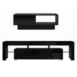 Darrahopens Furniture > Living Room > TV Units Artiss LED TV Unit & Coffee Table Set Storage Cabinet Black