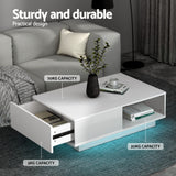 Darrahopens Furniture > Living Room > TV Units Artiss LED TV Unit & Coffee Table Set Storage Cabinet White