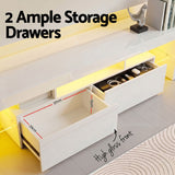 Darrahopens Furniture > Living Room > TV Units Artiss LED TV Unit & Coffee Table Set Storage Cabinet White