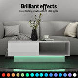 Darrahopens Furniture > Living Room > TV Units Artiss LED TV Unit & Coffee Table Set Storage Cabinet White