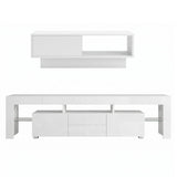 Darrahopens Furniture > Living Room > TV Units Artiss LED TV Unit & Coffee Table Set Storage Cabinet White