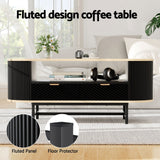 Darrahopens Furniture > Living Room > TV Units Artiss TV Unit & Coffee Table Set Storage Drawers Shelves Black Pine
