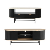 Darrahopens Furniture > Living Room > TV Units Artiss TV Unit & Coffee Table Set Storage Drawers Shelves Black Pine
