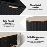Darrahopens Furniture > Living Room > TV Units Artiss TV Unit & Coffee Table Set Storage Drawers Shelves Black Pine