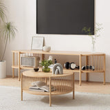 Darrahopens Furniture > Living Room > TV Units Artiss TV Unit & Coffee Table Set Storage Shelf Pine