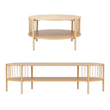 Darrahopens Furniture > Living Room > TV Units Artiss TV Unit & Coffee Table Set Storage Shelf Pine