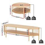 Darrahopens Furniture > Living Room > TV Units Artiss TV Unit & Coffee Table Set Storage Shelf Pine