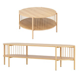 Darrahopens Furniture > Living Room > TV Units Artiss TV Unit & Coffee Table Set Storage Shelf Pine