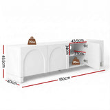 Darrahopens Furniture > Living Room > TV Units Artiss TV Unit Entertainment Unit Storage Cabinet Adjustable Shelf 180cm White