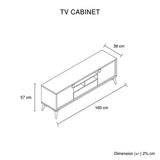 Darrahopens Furniture > Living Room > TV Units TV Cabinet with Storage Drawer Open Shelve Cabinet MDF in Champagne Colour