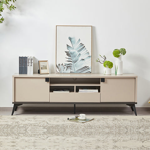 Darrahopens Furniture > Living Room > TV Units TV Cabinet with Storage Drawer Open Shelve Cabinet MDF in Champagne Colour
