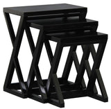 darrahopens Furniture > Living Room Z Style Nest of Table (Black)